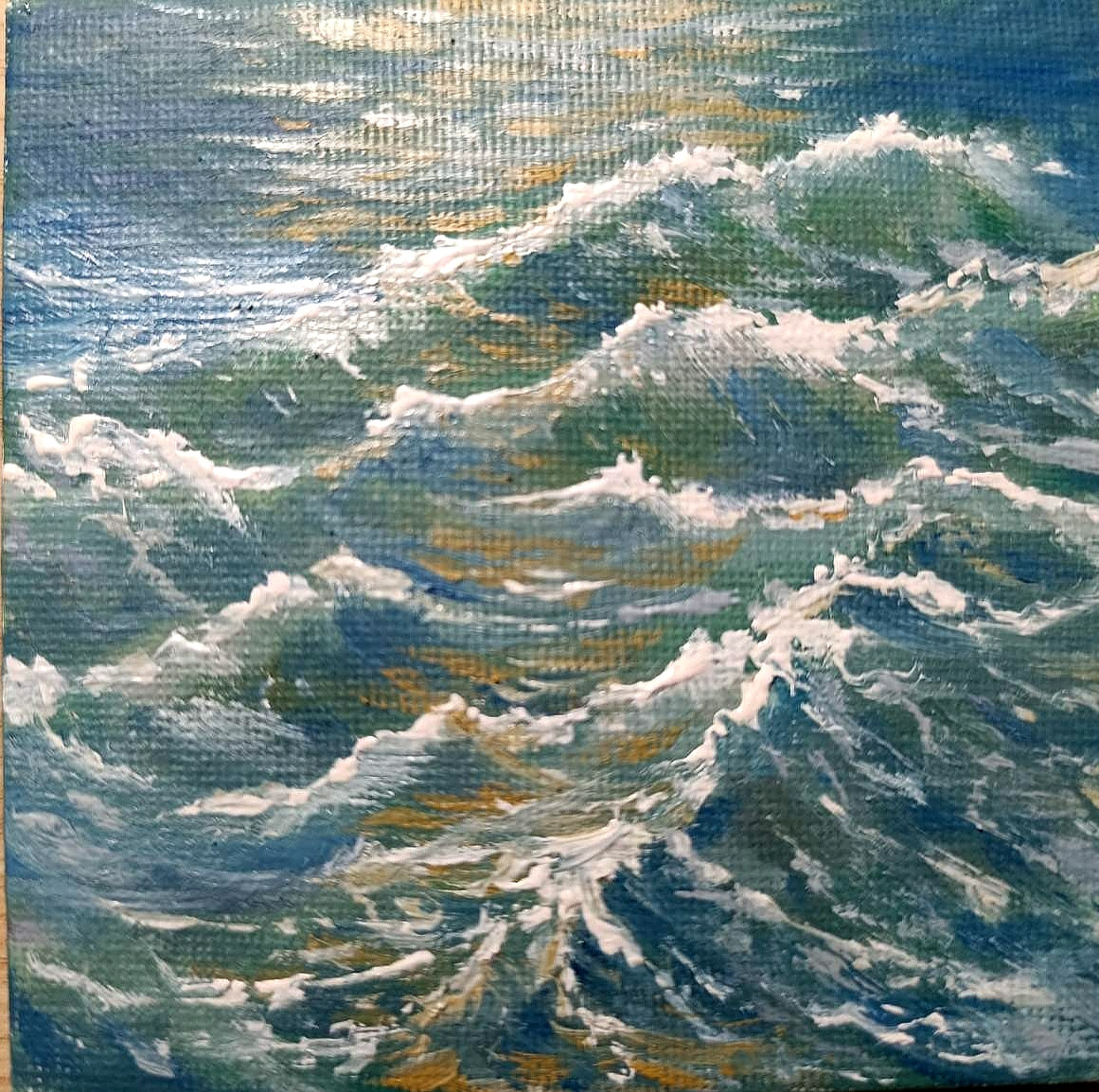 TEXTURED IMPASTO Original Arts OIL Painting WAVES Canvas Impressionism Seascape