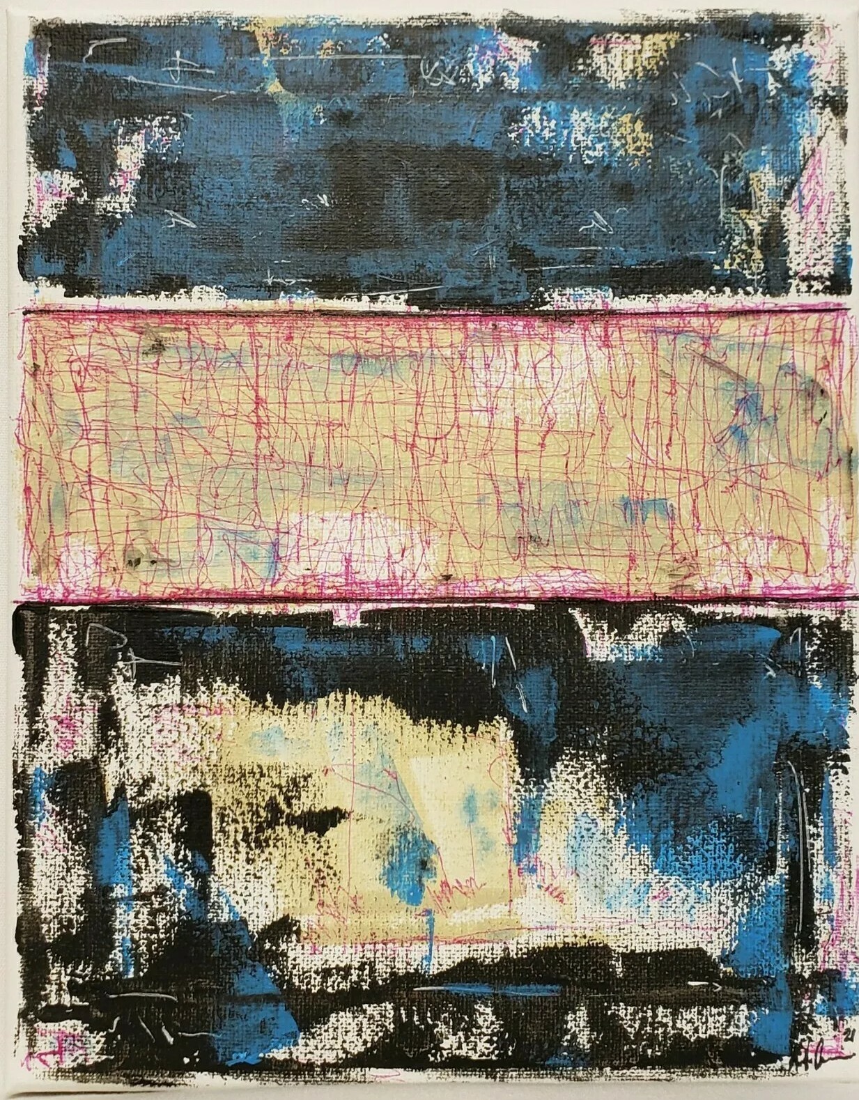 No.958 Original Abstract Modern Minimal Urban Textured Painting By K.A.Davis