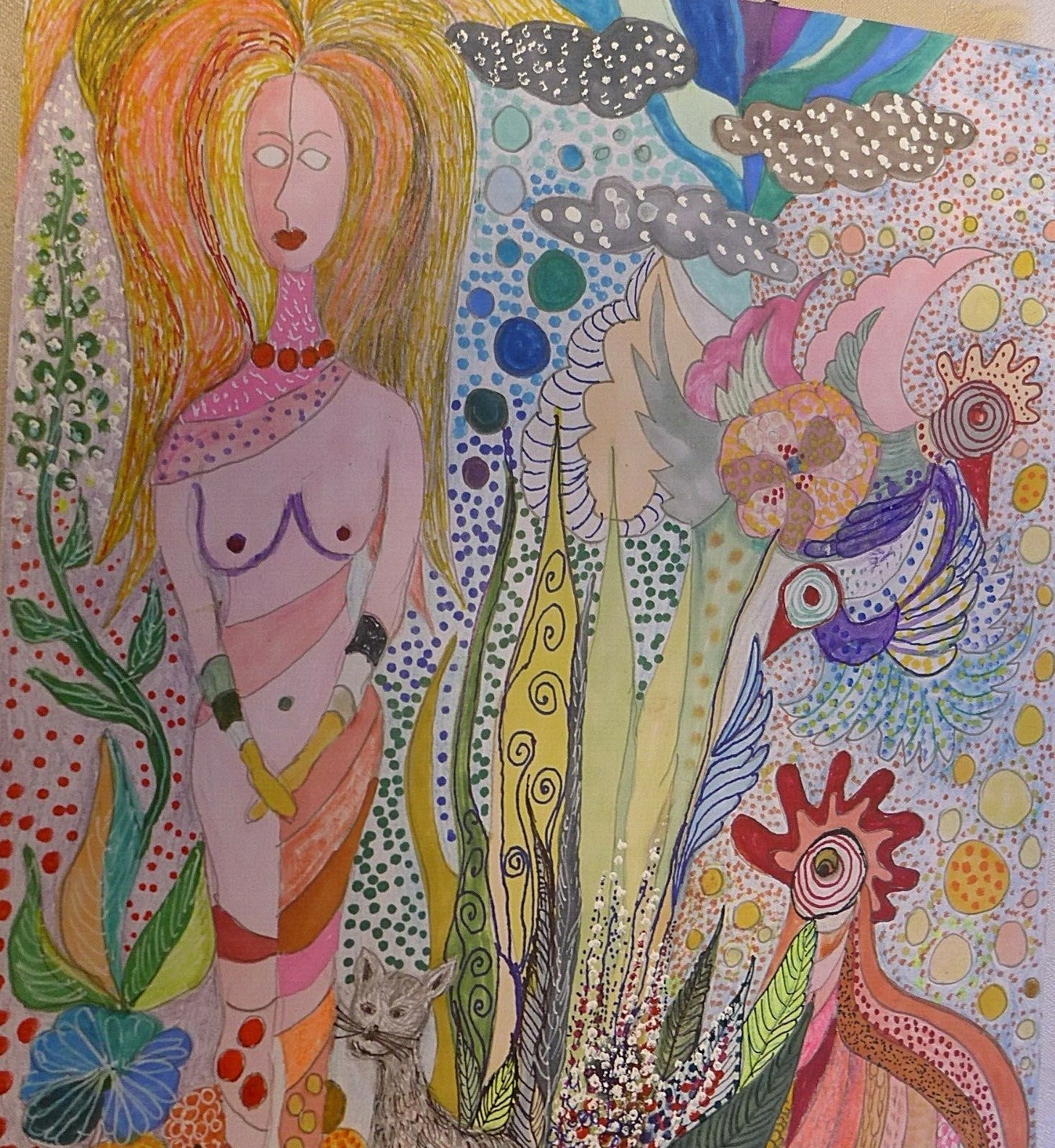 Original Painting13 X 9 Inch Water Color+Pencils On Paper Directly From Artist