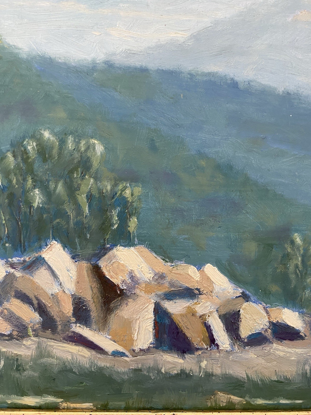 Lutzker Ca. Plein Air Eucalyptus Tree Foothill Landscape Impressionism Painting