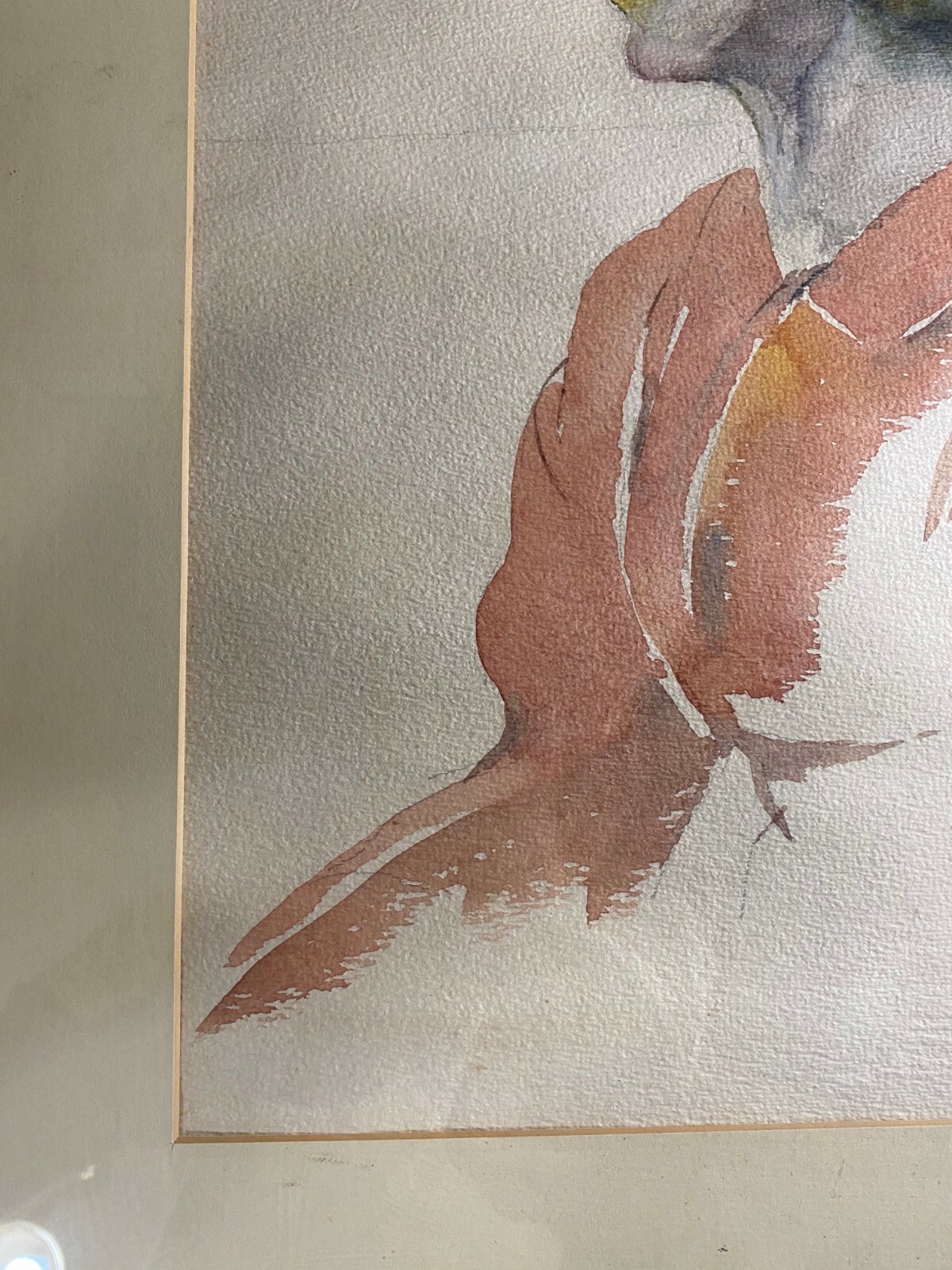 Vintage Lucy Putnam 1965 «Female Study» Watercolor Painting – Signed And Framed