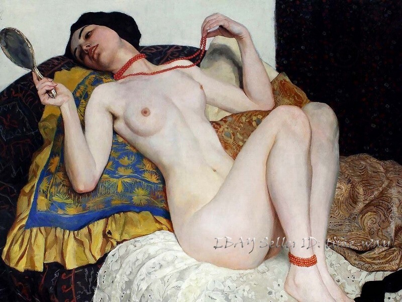 Girl Nudes Oil painting Wall art Giclee Printed on Canvas P1437