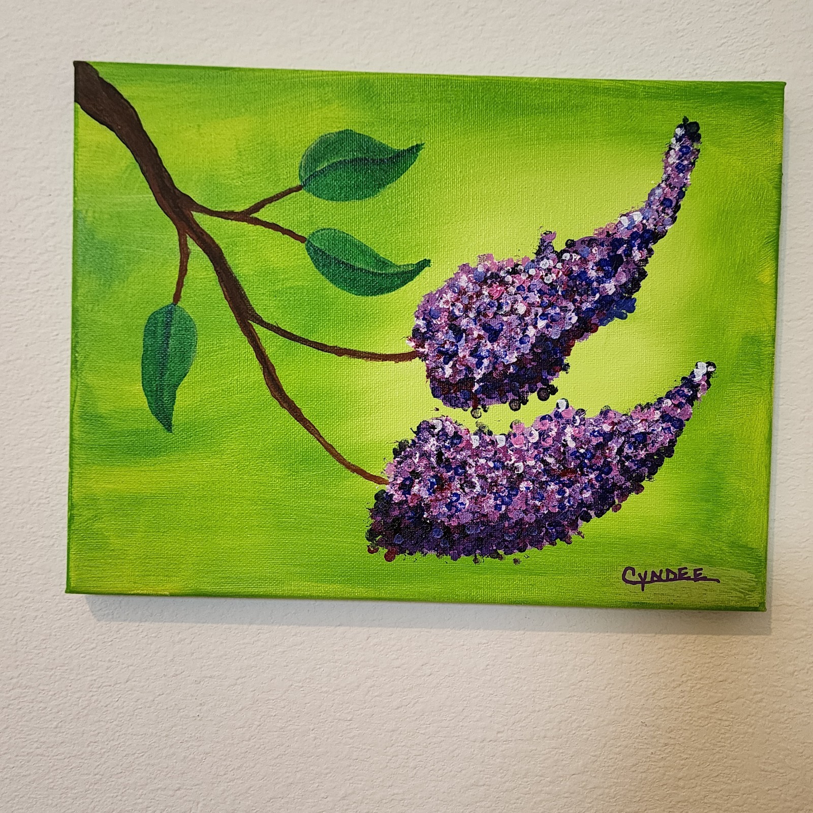 Purple Lilacs On 9X12″ Canvas In Acrylics Signed by Artist design by ARTSHERPA