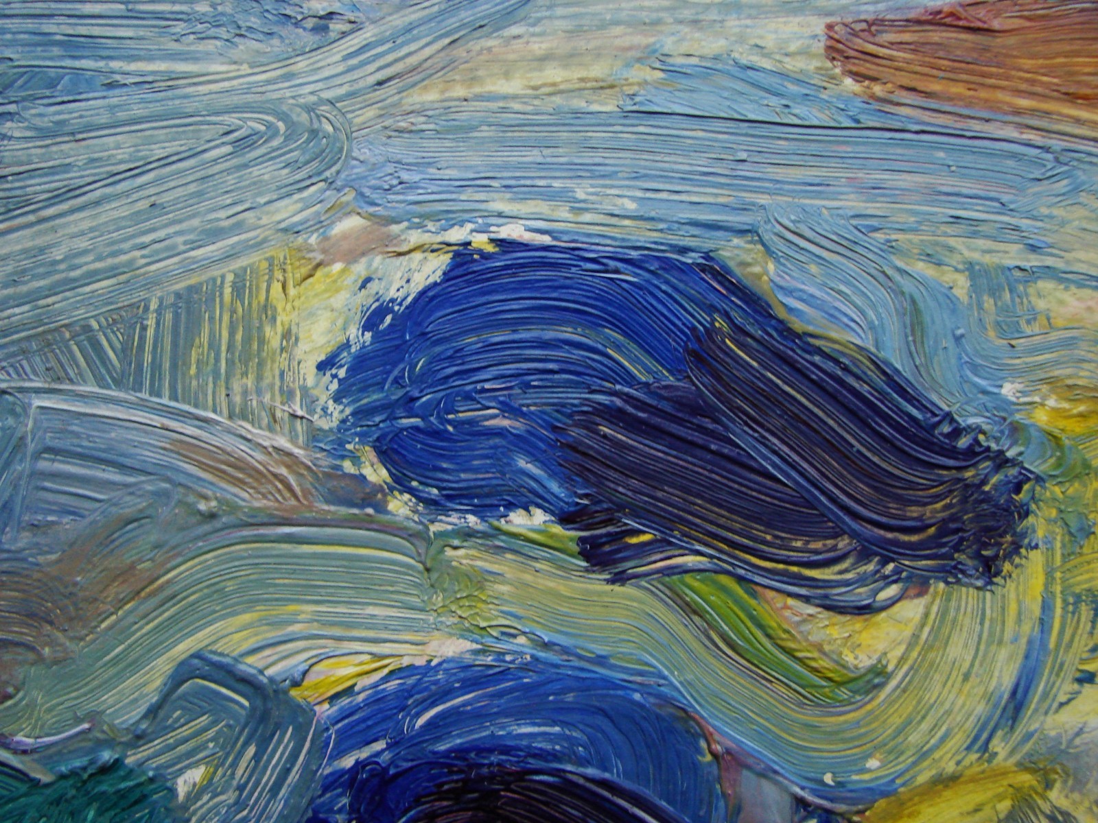 Ukrainian Soviet USSR Oil Painting seascape modernism fauvism sunrise cliffs