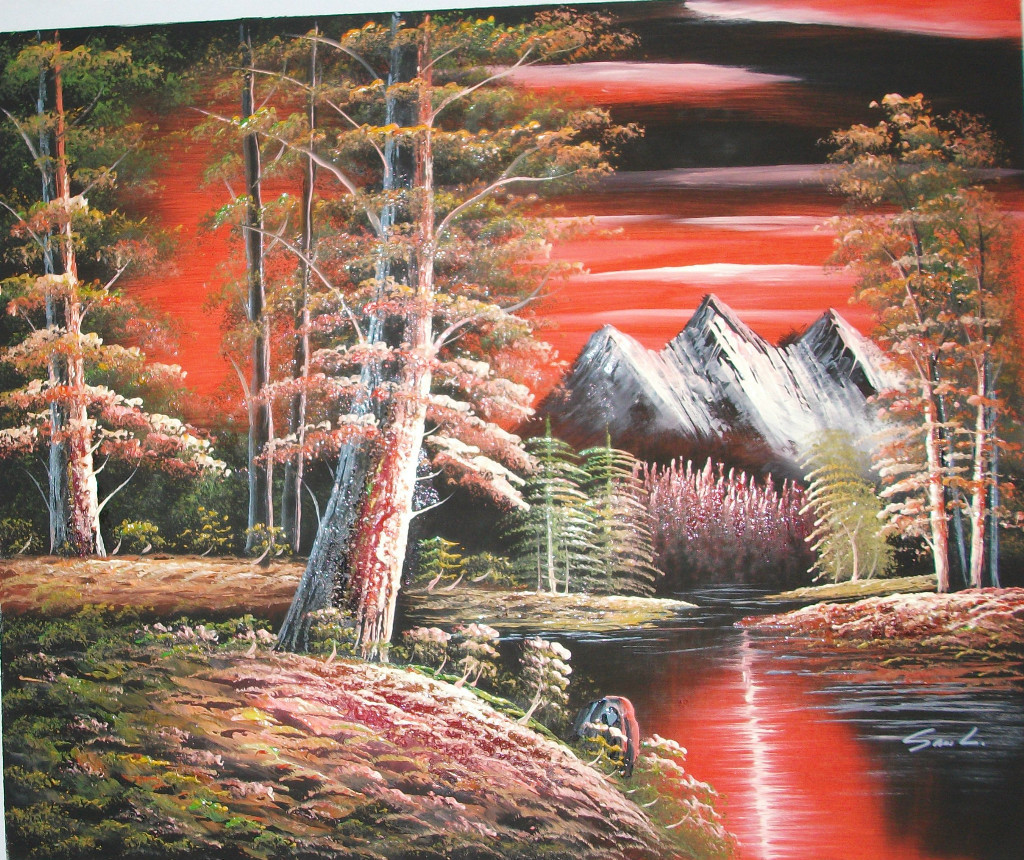 Hand painted and signed place in hills art OIL PAINTING ON CANVAS, 20″ x 24″