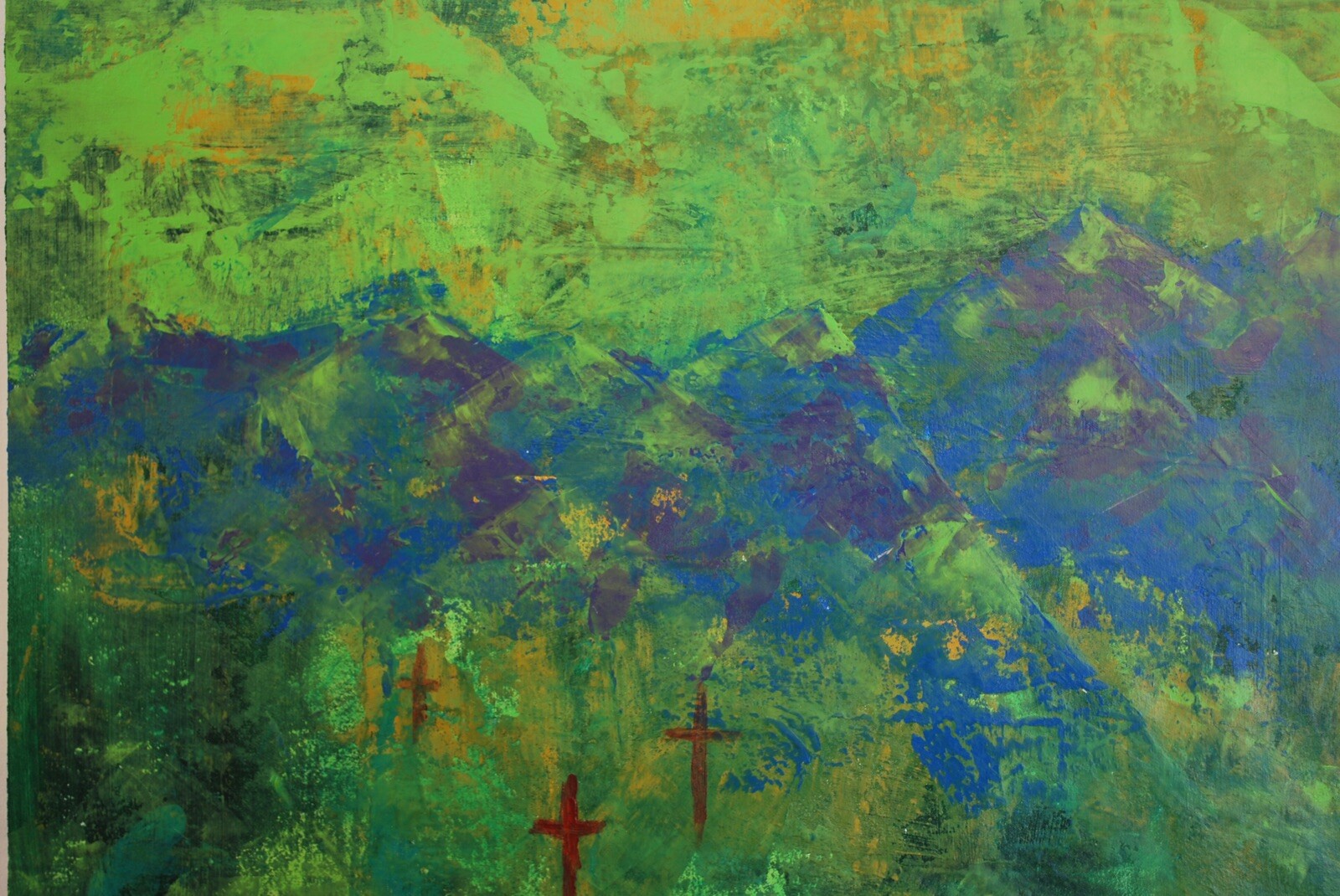 Original 26”x30” ,Acrylic, Signed, Abstract