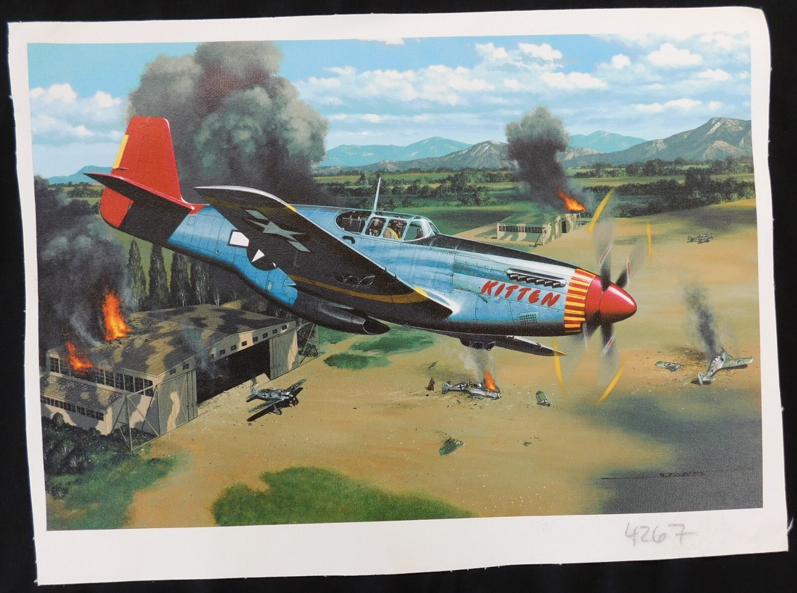 Stan Stokes – Charles McGee Tuskegee Airmen – Art Print On Linen 10″x14″