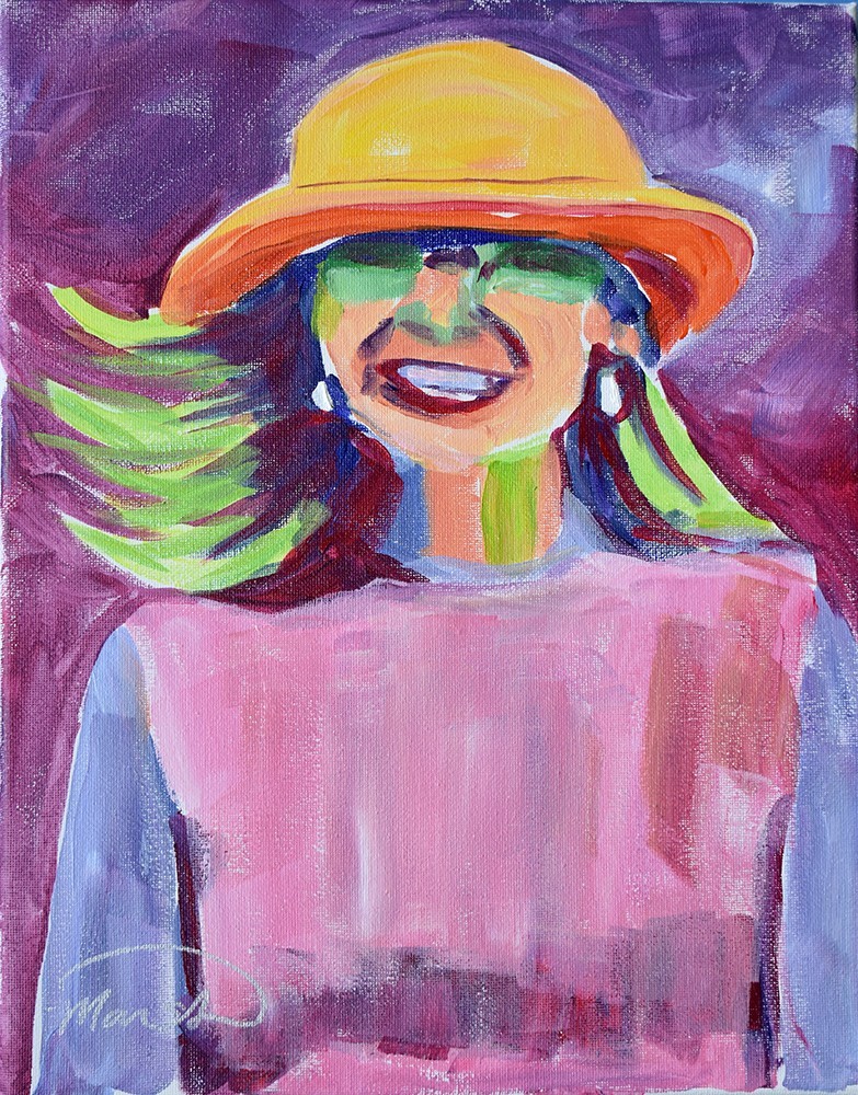Original Expression Abstract Self Portrait 11×14 Acrylic Canvas Painting Signed
