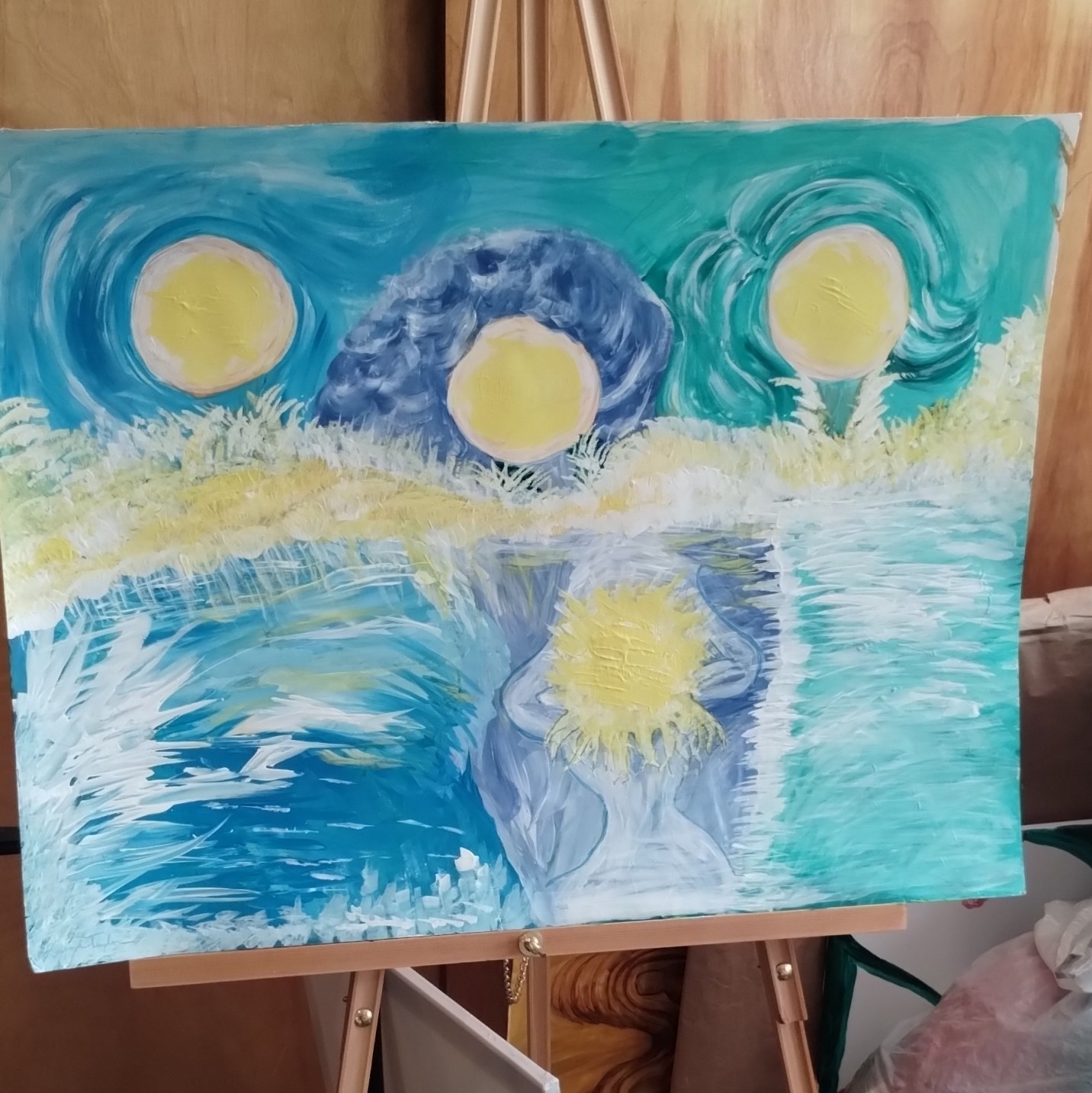 abstract Art Unframed Single Piece