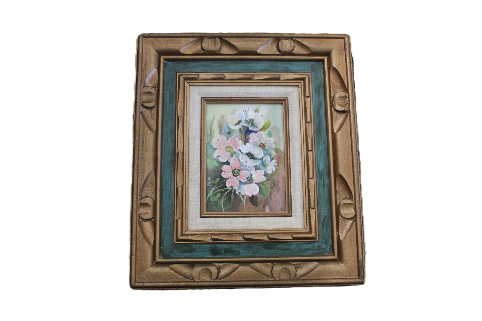 Framed Floral Oil Painting Vintage Floma Schmietenknop Artist Large Wooden Frame