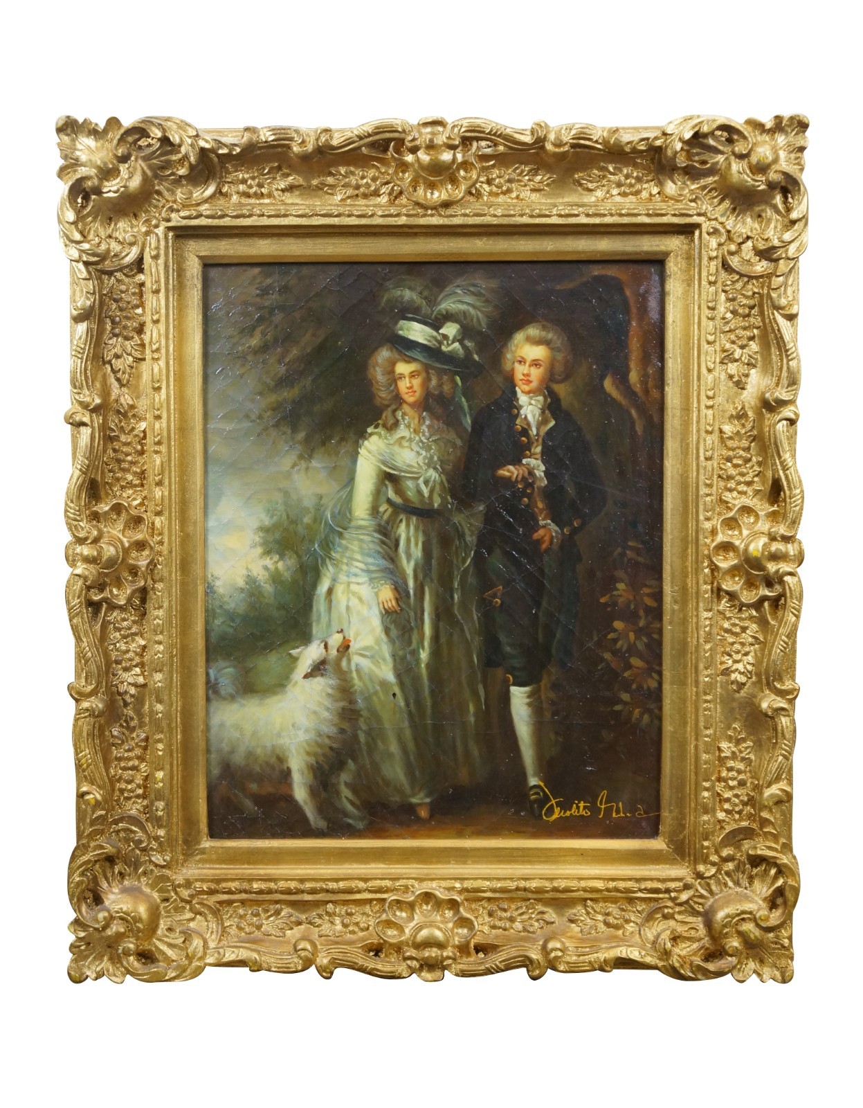 Mr & Mrs William Hallett Morning Walk Oil Painting After Thomas Gainsbourough