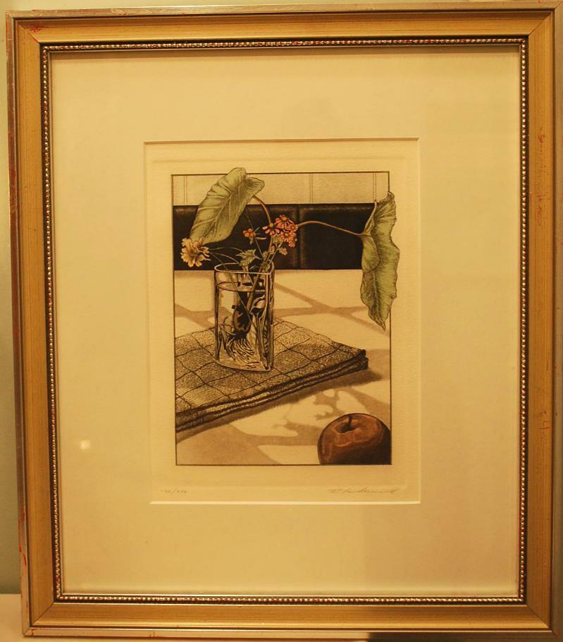 LOUDERMILK Set 2 Kitchen Still Lifes S/N & L/E Hand Colored Etchings Art Prints