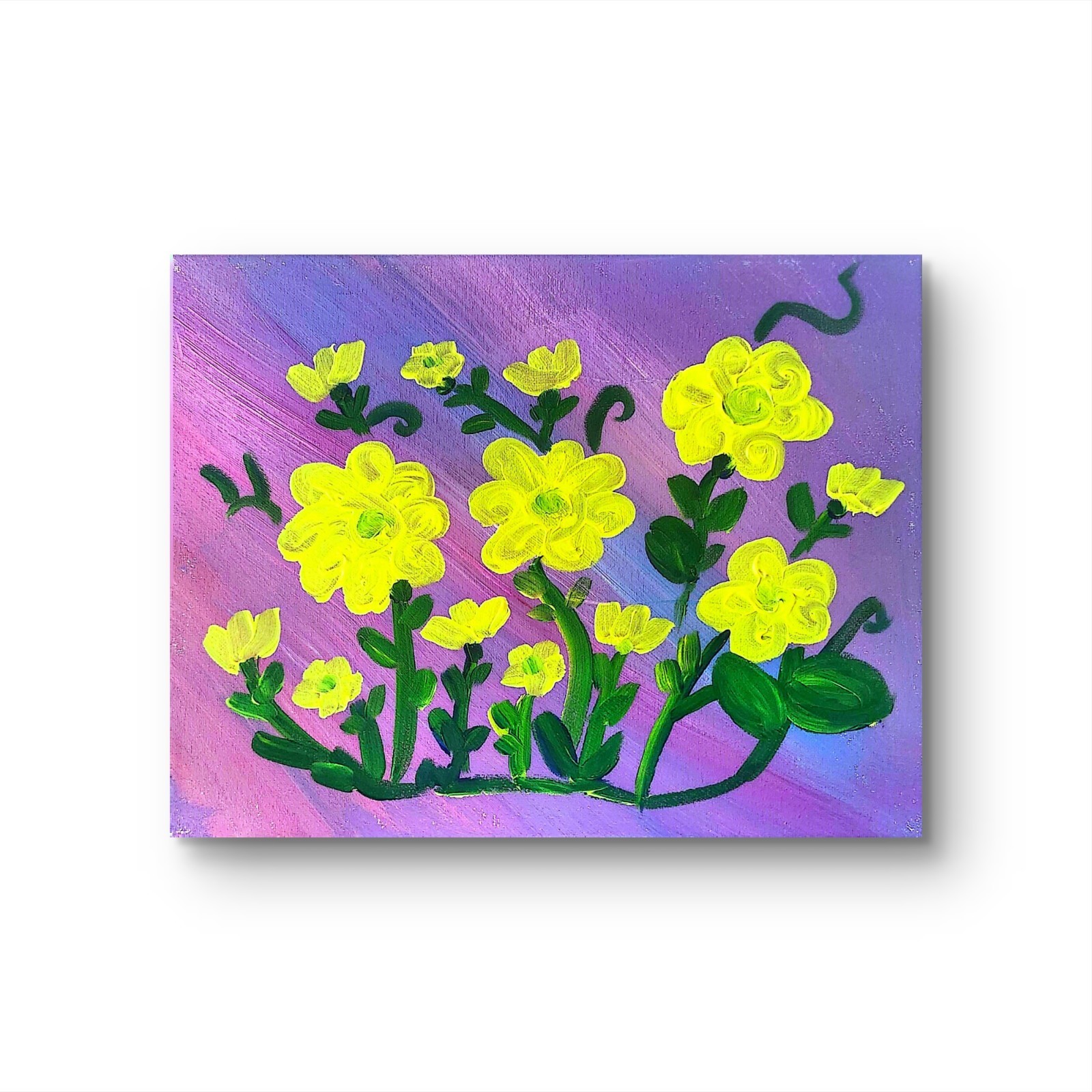 Yellow Daffodils Acrylic Painting Wall Art Original 11×14 Canvas