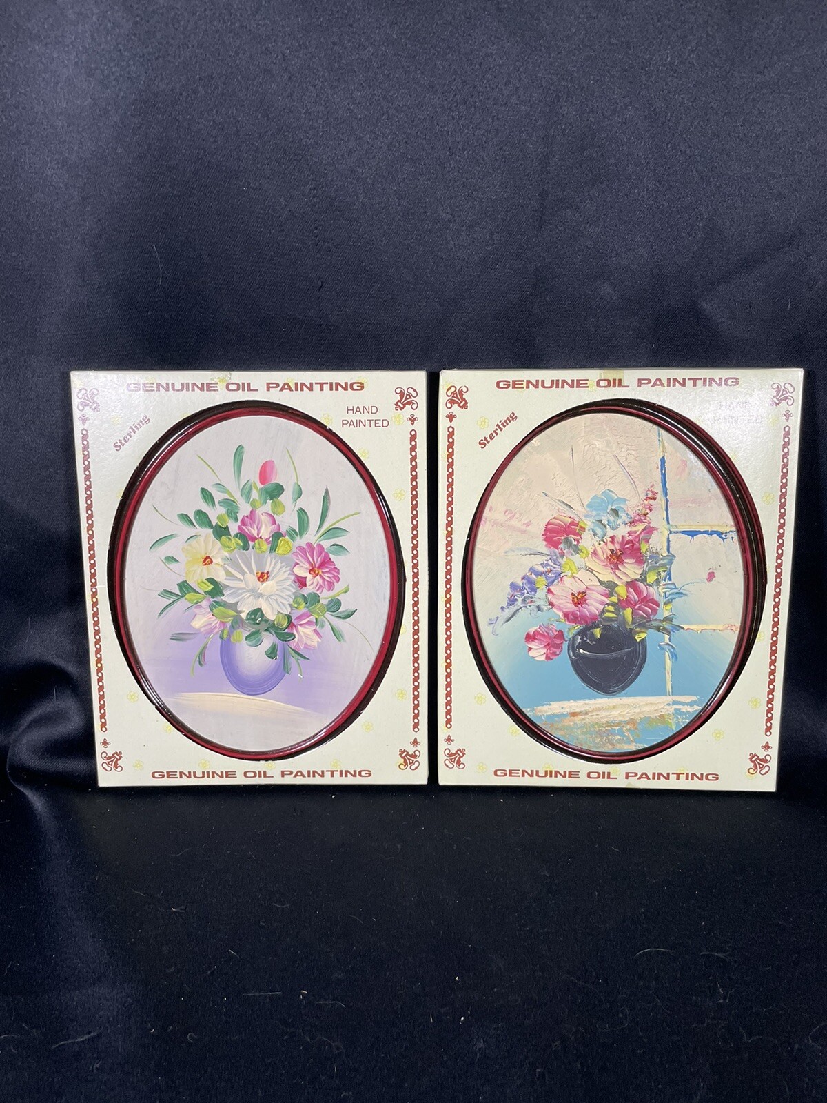 Hand Painted Oil Painting Set Of 2 Sterling Company *READ*