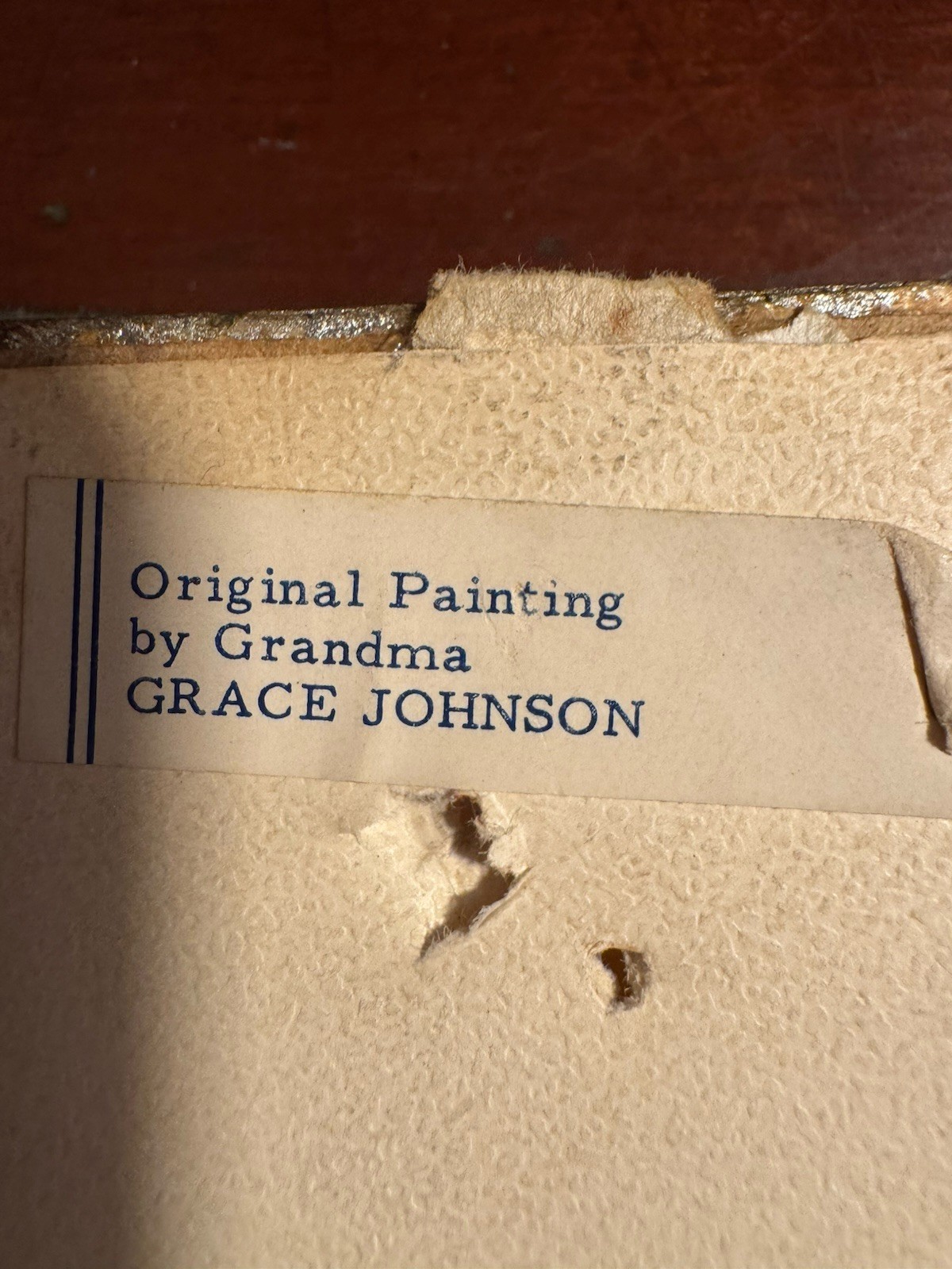 Vintage Miniatures Mini Set of 2 Oil Paintings By Grandma Johnson c. 1970’s – 4”