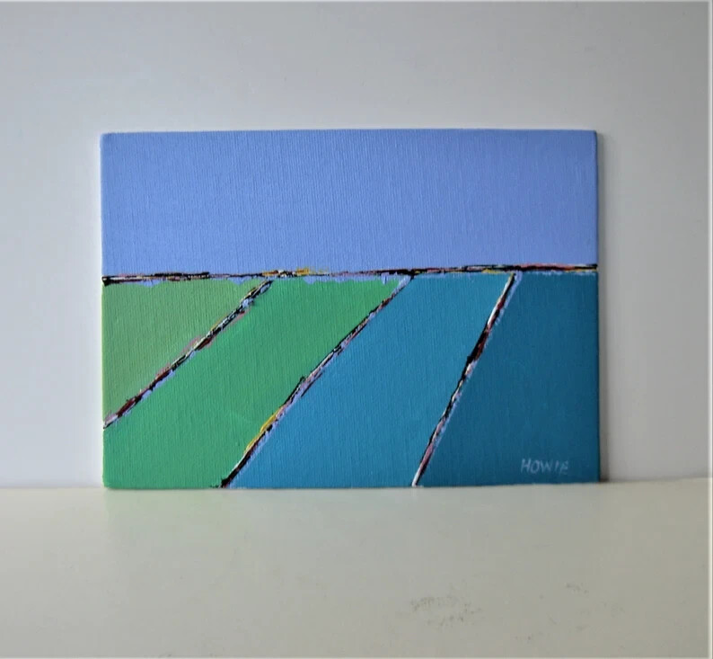 Original acrylic painting , 7″ x 5″, landscape, seascape, Brooke Howie
