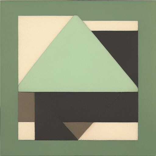 Medium Abstract Painting 2×2 ft. Post-Modernism Geometric Demrin OOAK NEW