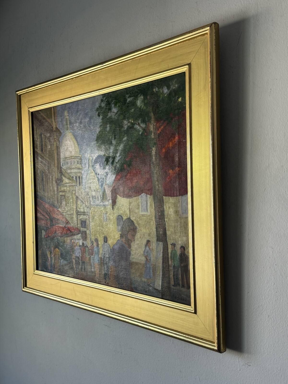 LEONARD SCHEU ANTIQUE MODERN FIGURATIVE LANDSCAPE OIL PAINTING OLD CALIFORNIA 53