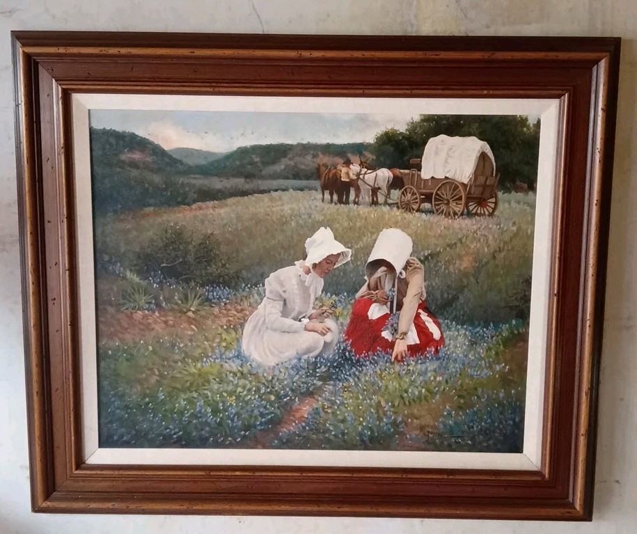 Bruce Greene Large Original Painting On Canvas With Wood Frame 1984 27.5×21.5