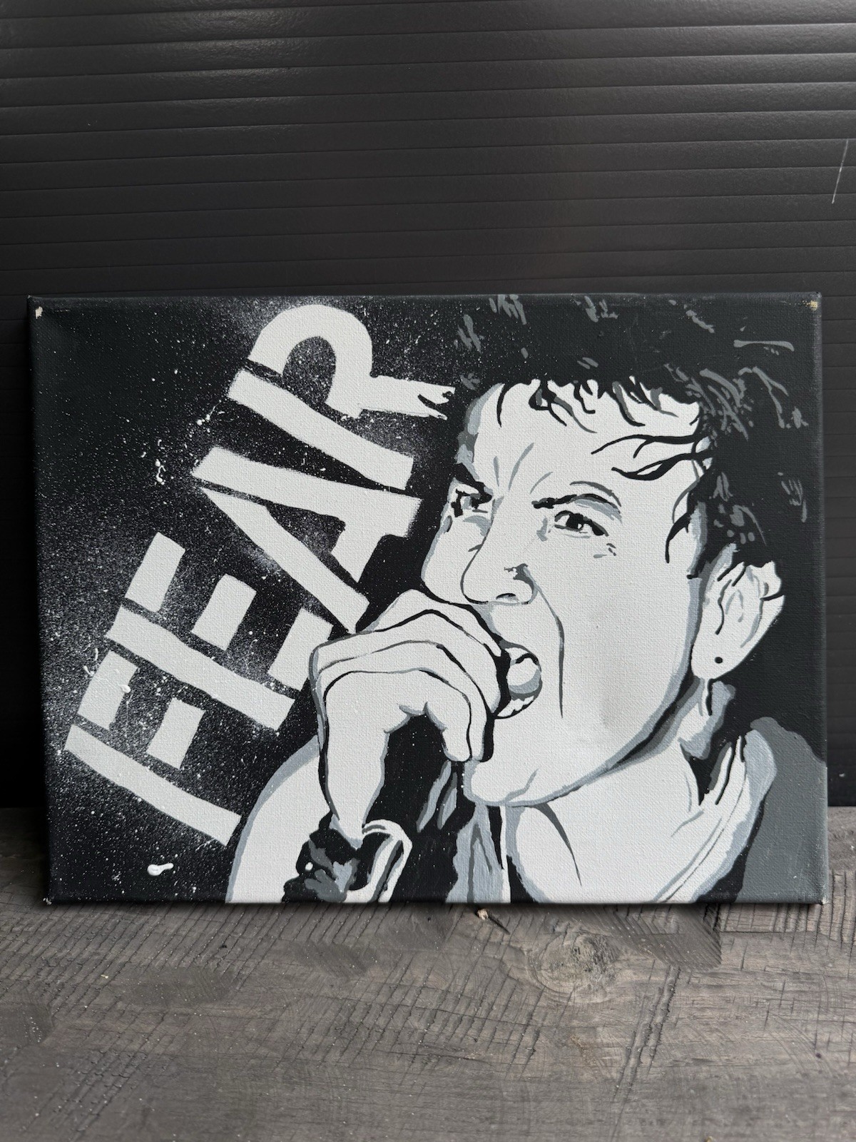 FEAR – Punk Rock Vocalist Hand-Painted Canvas (11×14”)