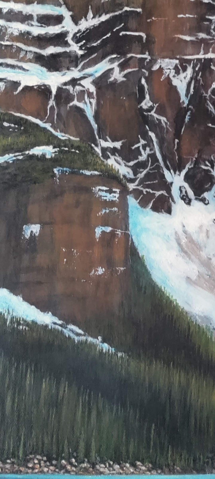 Original Blue Lake Mountains 16 x 20 Acrylic Wall Painting