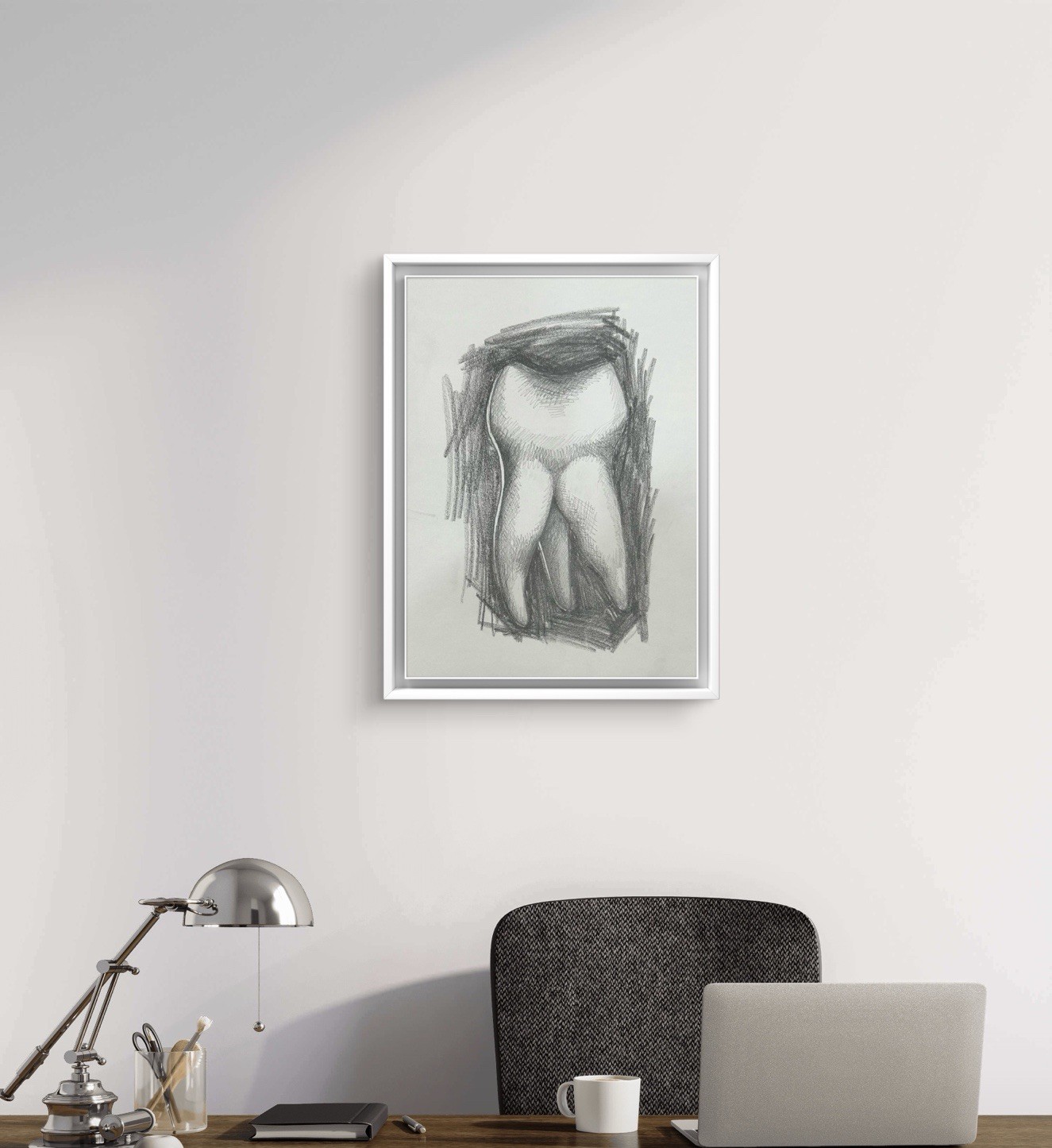 Original Charcoal Drawing Sketch Tooth 9×12 paper modern Wall Art Home decor new
