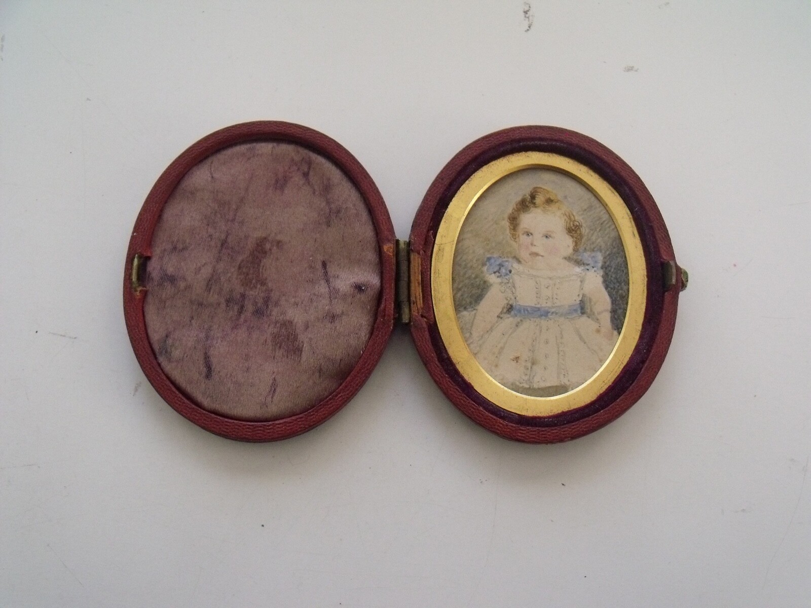 Beautiful Oval Watercolor Miniature by Walter Azemberg Smith (Circa 1860’s)