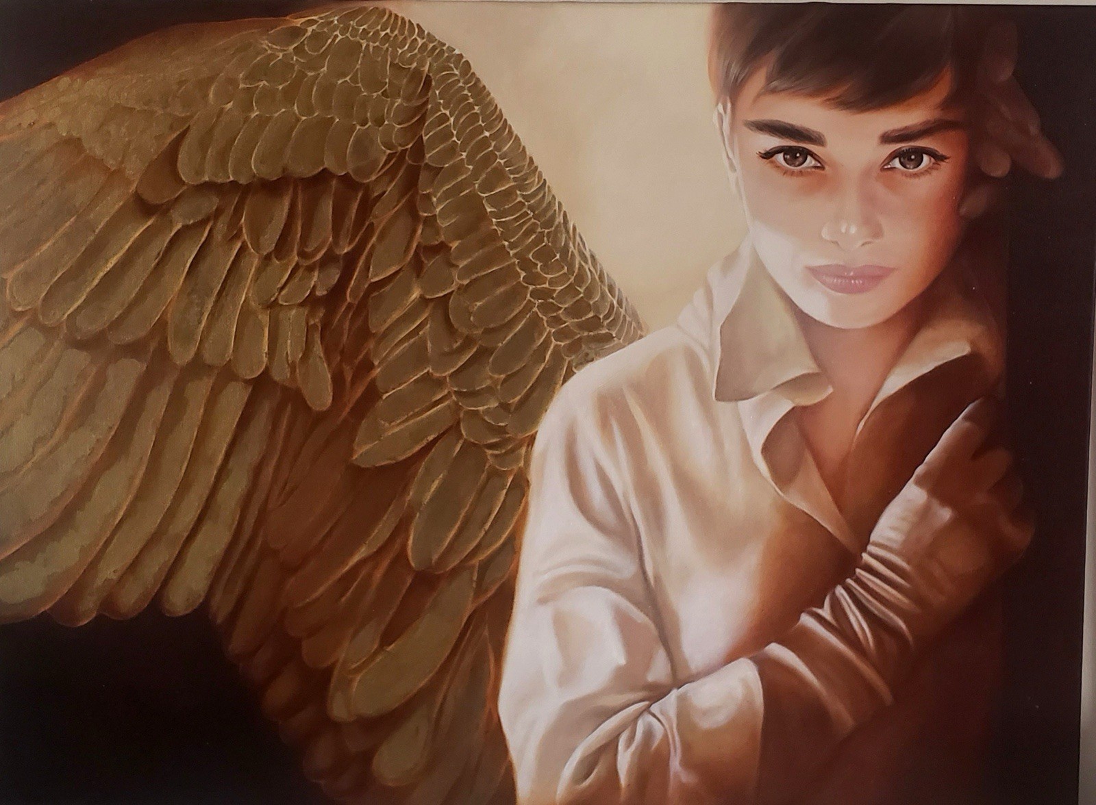Audrey the Angel by Margaret Korona Oil on canvas 40x30x3/4in