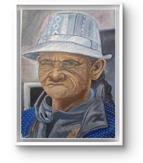 Figurative Contemporary Grumpy Old Man 8×11 Canvas Paper