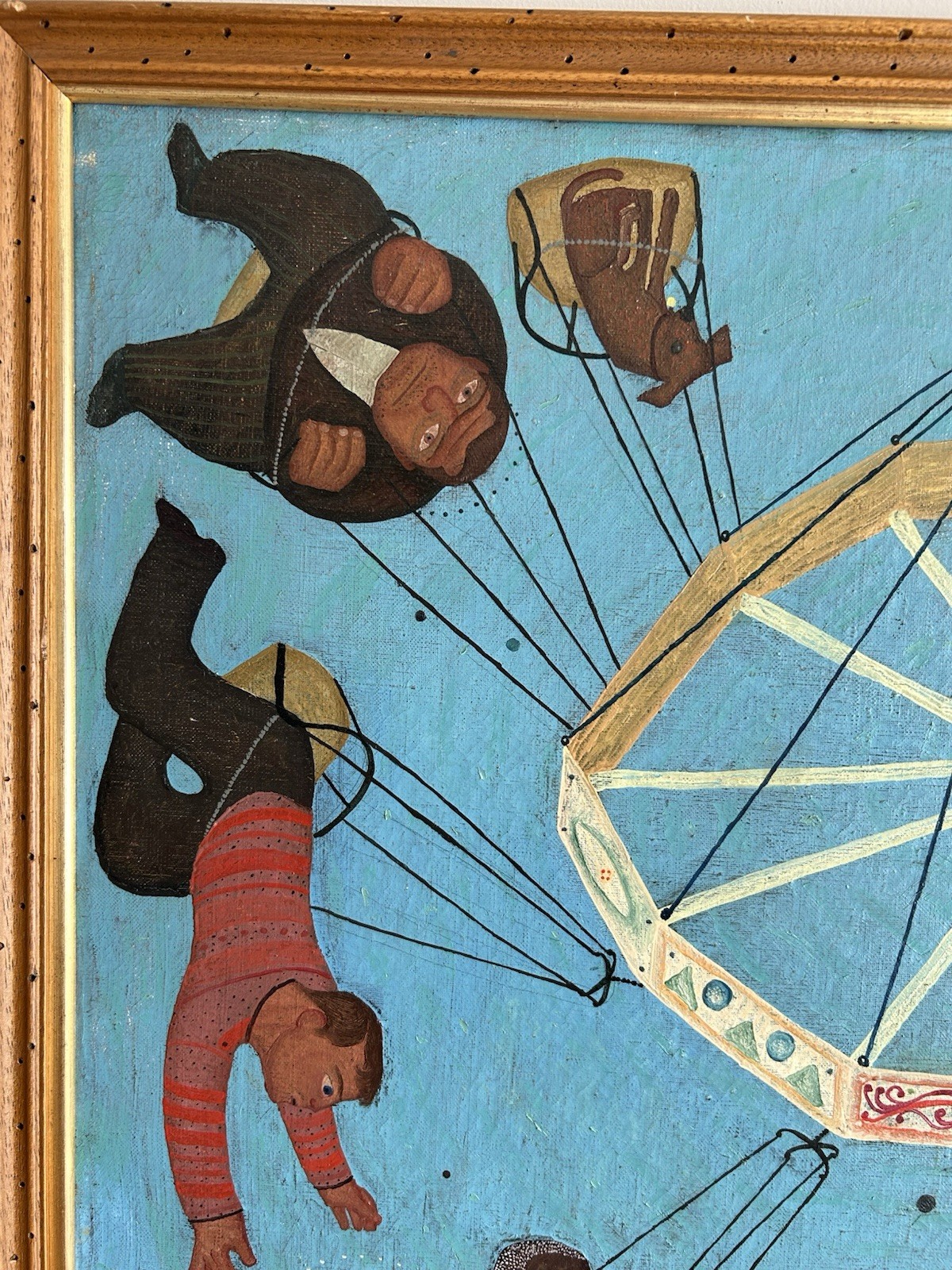 Vojo Stanic (Montenegro, 1924-2024) Important Large Folk Art Oil Canvas Painting