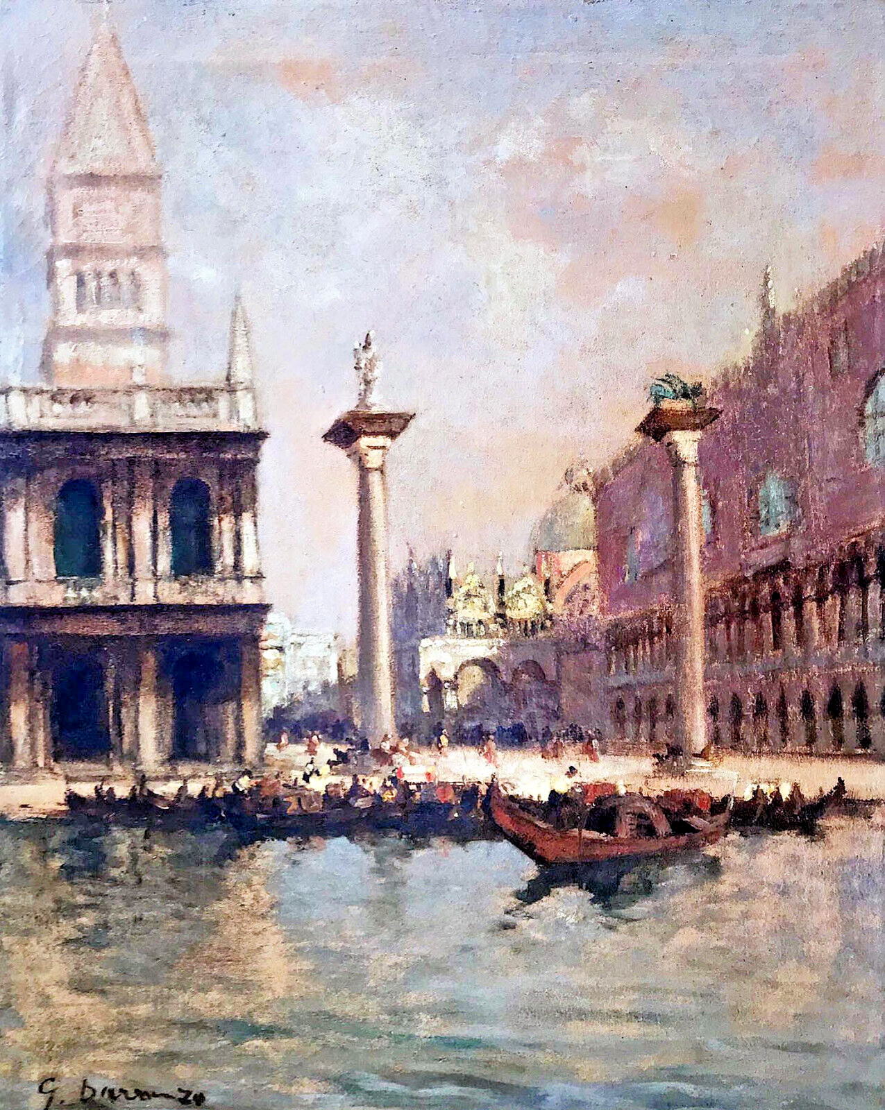 New York Oil GRACE ALLISON BANNON ‘Piazza Verticals’, 19″ x 15″