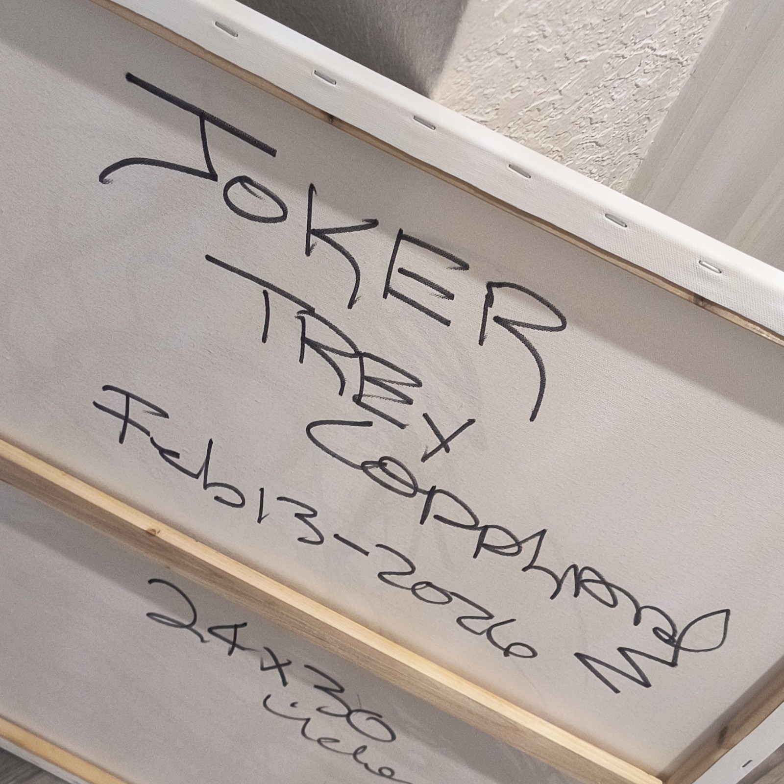 Trey Coppland, Joker Abstract Canvas Painting, 24+30 in, 2026, Signed