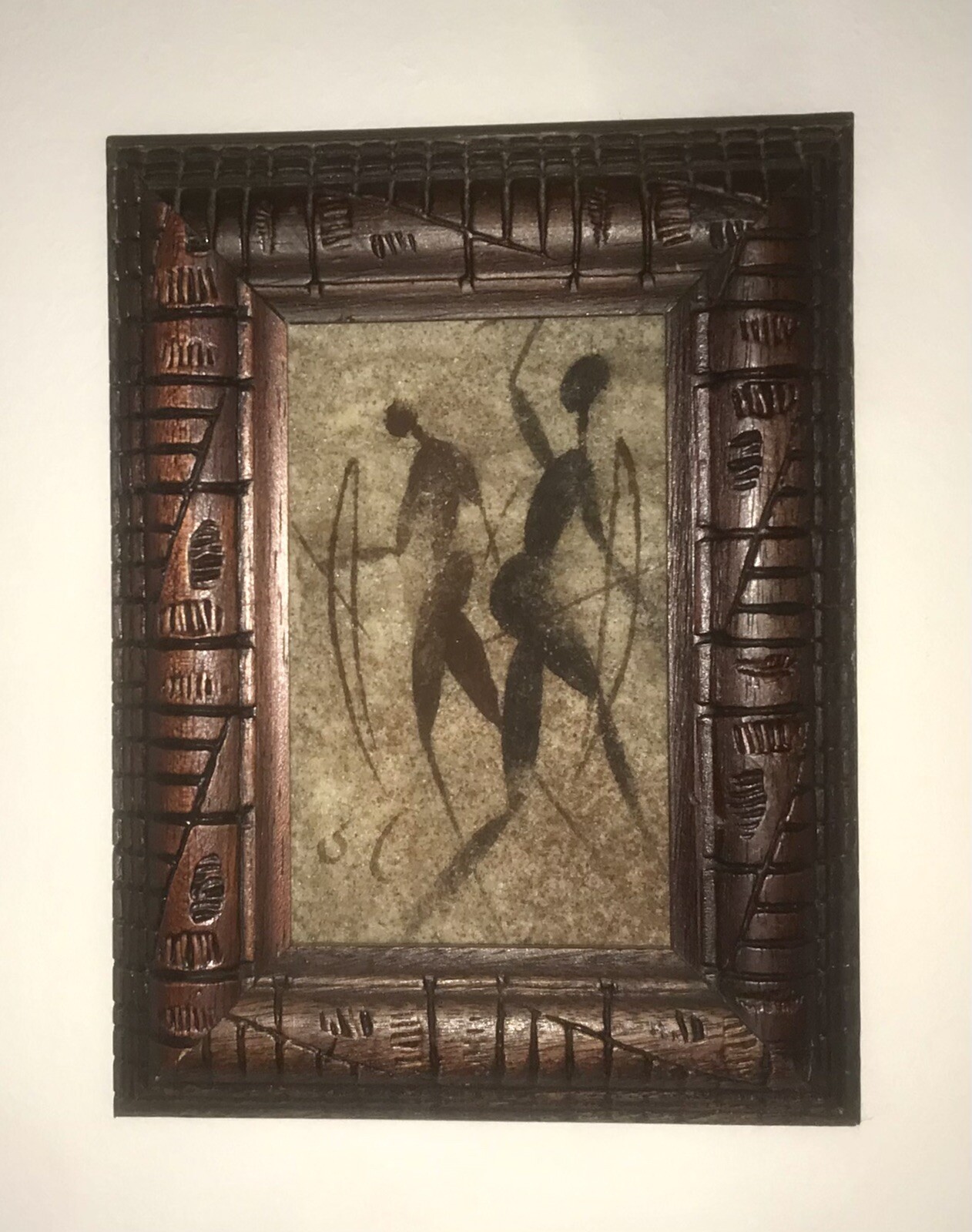 Sean Caulfield Rock Art Of Southern Africa Khoi San Vintage Wooden Framed Art