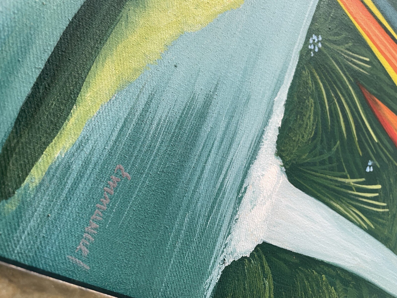 Painting On Canvases Two (2) Handpainted Not A Reprint. Tropical Exotic