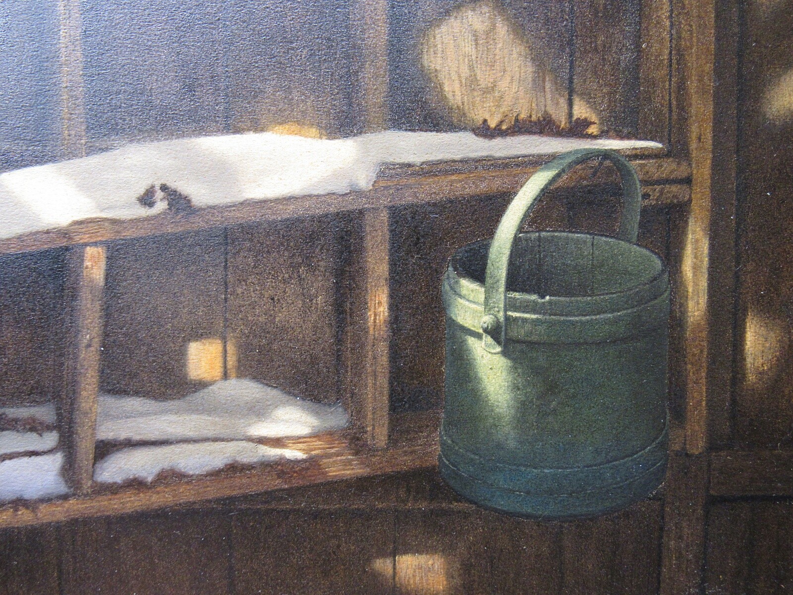 Paul Lipp Realist Still Life Ptg of Snowy Old Barn Listed Connecticut Artist