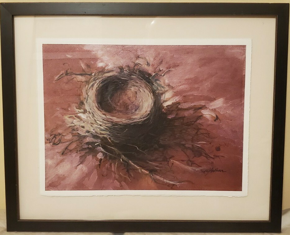 Mary J. Arthur Watercolor Of A Birds Nest Original art