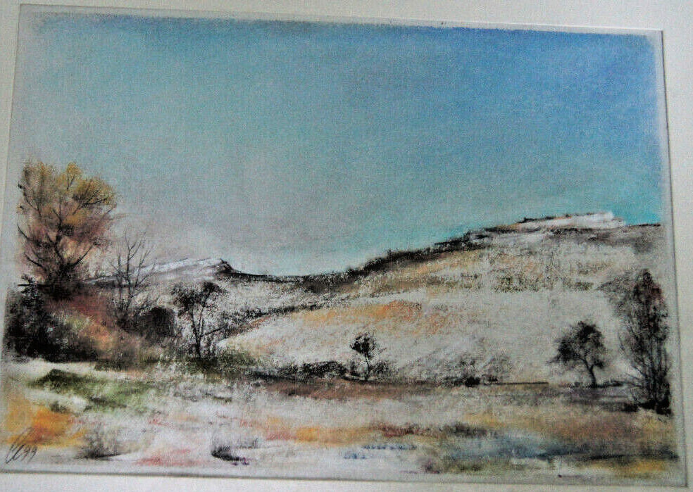 Franz Ehmke *1928 -2018 Pastel Dump Mountain Arkenberge «Sleeping Beauty»