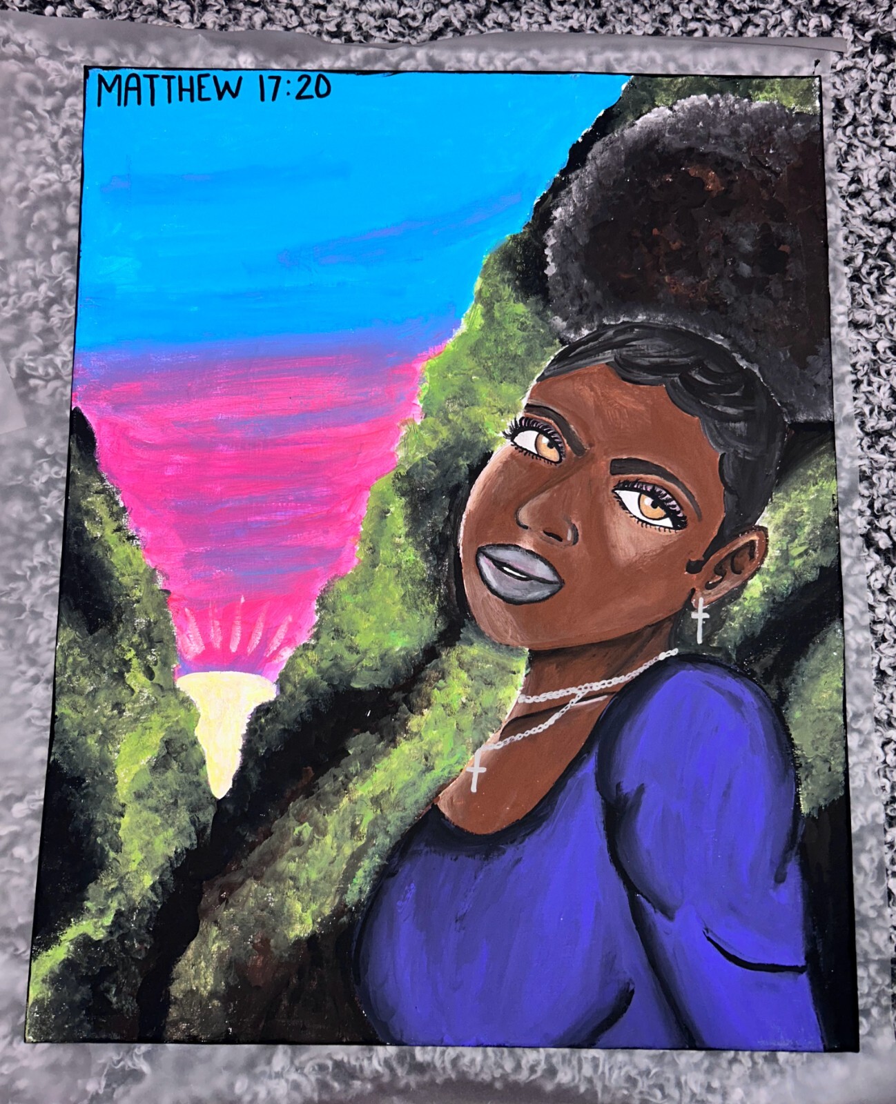 «Moved Mountains» Blacklight/Glow in the Dark Painting