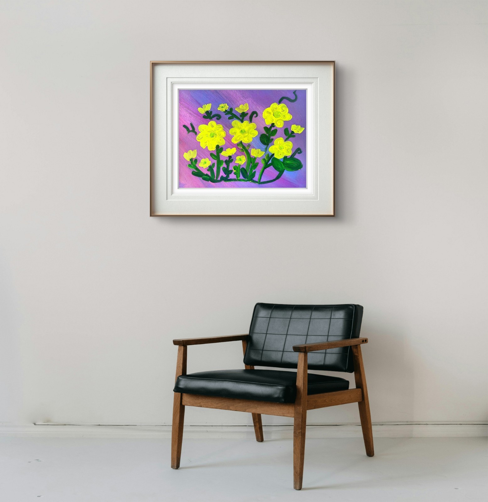 Yellow Daffodils Acrylic Painting Wall Art Original 11×14 Canvas