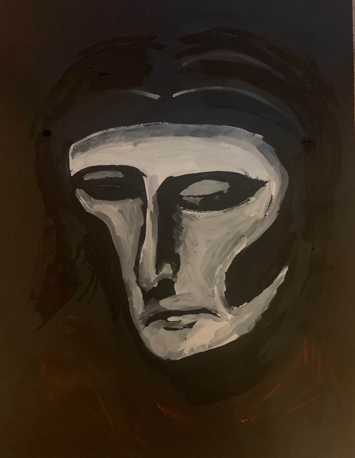 Modern Abstract Face Painting 18×24 Expressionist Art Contemporary Wall Decor