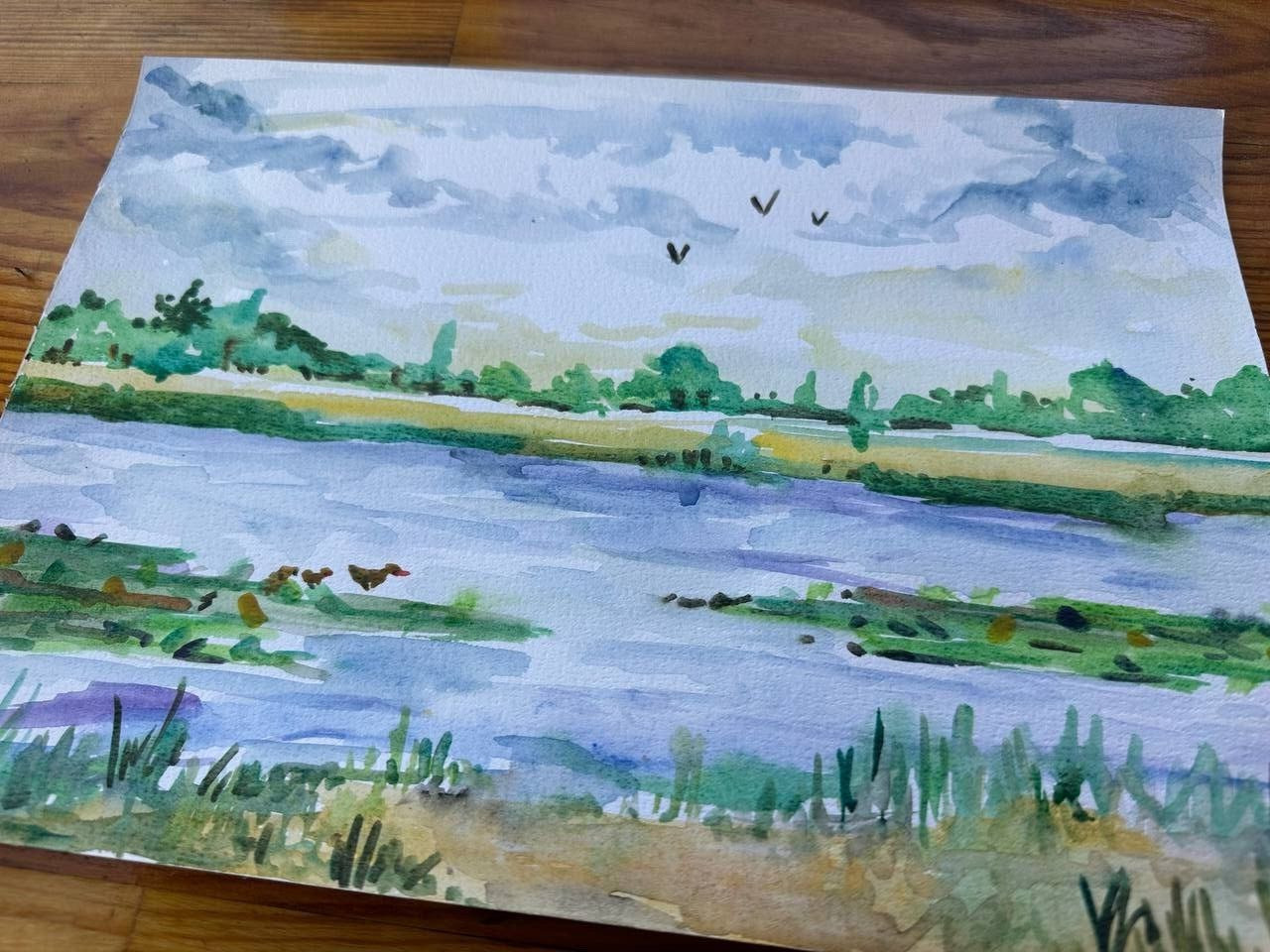 Painting by a Ukrainian artist “Sunset outside the city”, war in Ukraine.