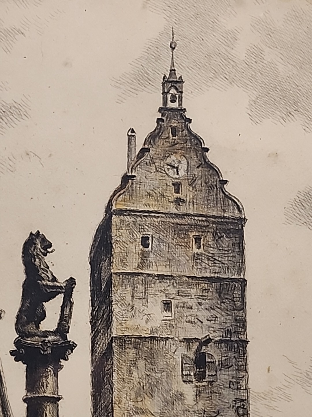 Alfred Jensen, 1859-1935, Color Etching Dinkelsbuhl Am Wornitztor; Wornitz Gate