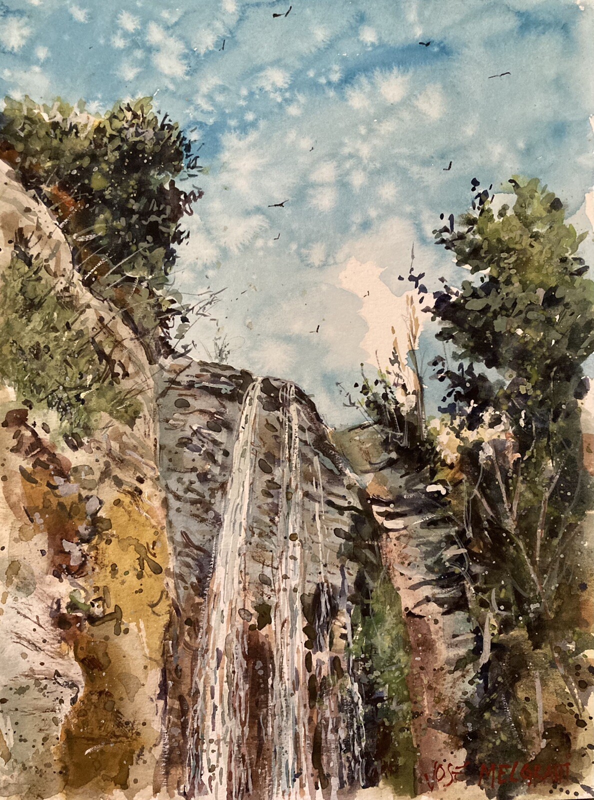 Original Watercolor Painting “Mount Baldy, California” 9″ X 12″ NOT A PRINT