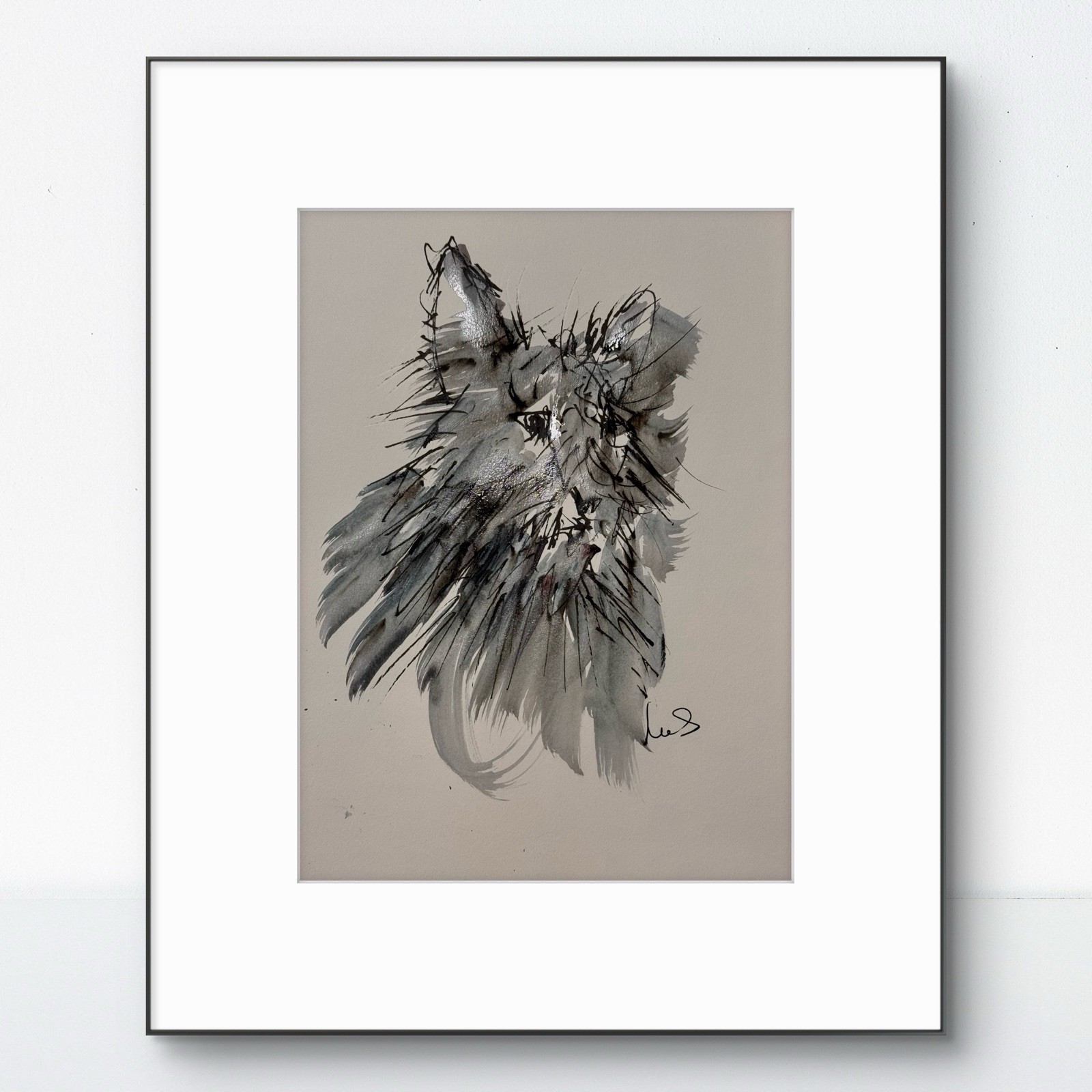 Original Abstract 9X12 AnimalPaper Ink Expressionism Handmade Signed Wall Art 23
