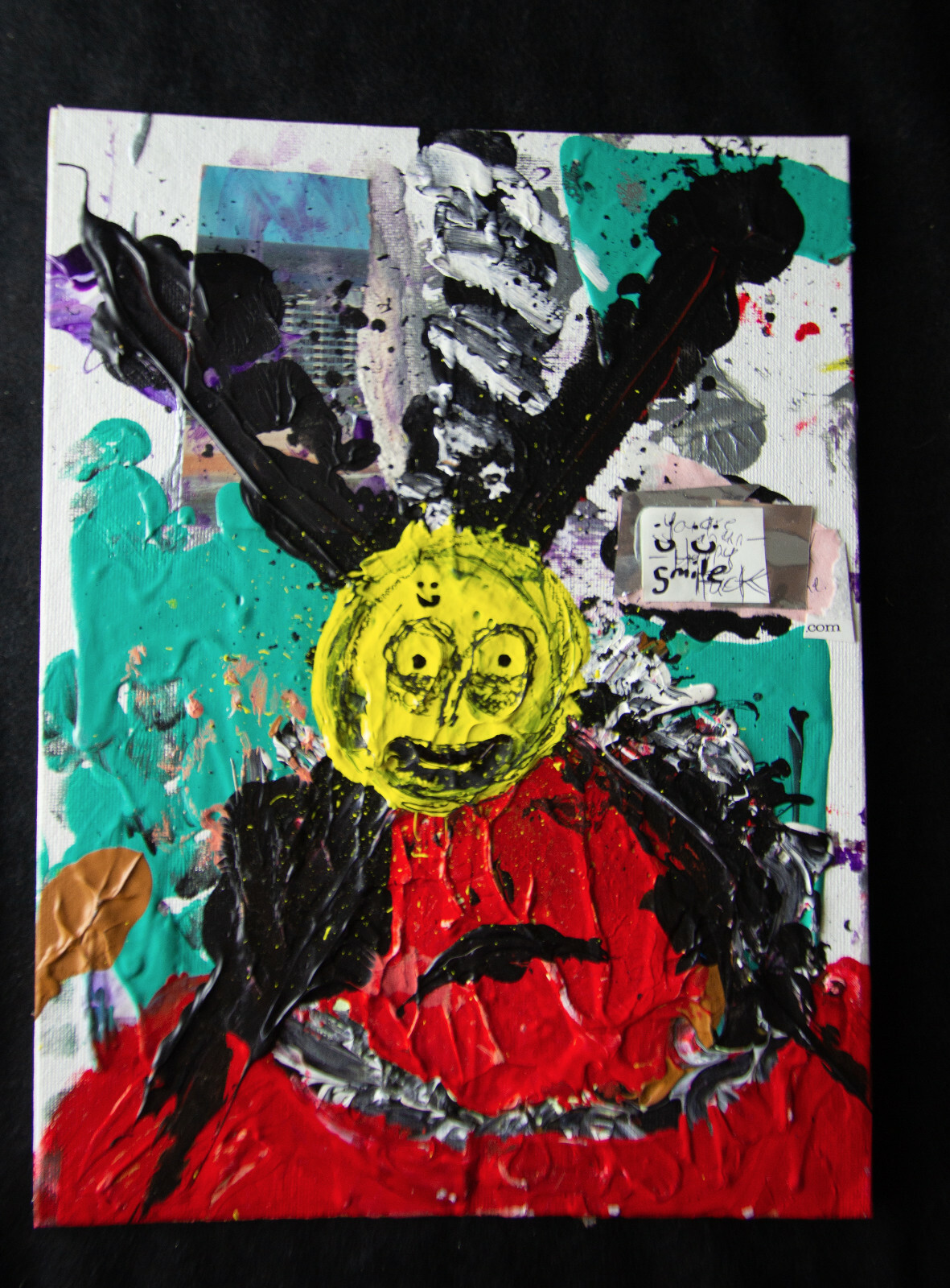 ORIGINAL Expressionist Painting Horror Smile X “Smile.com” SIGNED Domachowske