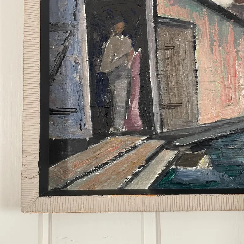 Tor Andersson Vintage Swedish Mid Century Oil Painting Original Framed Art