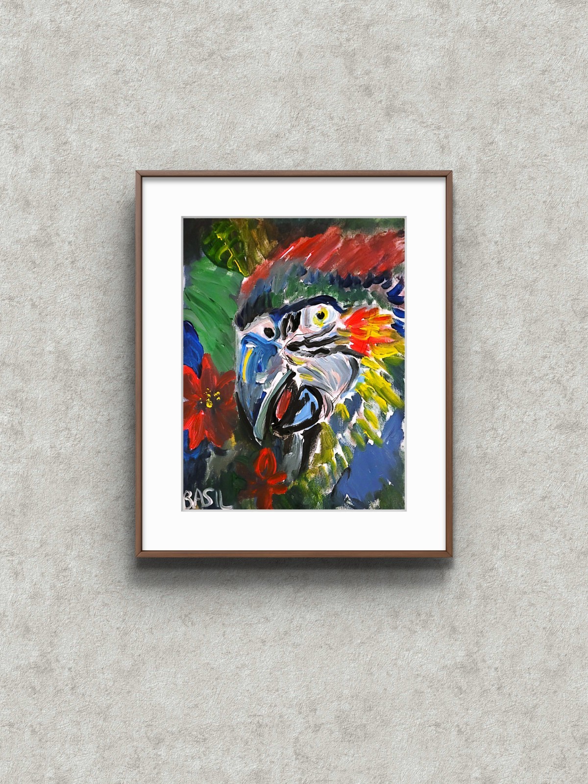 Parrot Unique Abstract Expressionism Wall Art Canvas Board 11×14