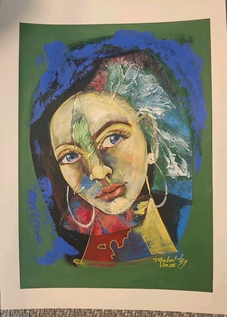 Acrylic On Cardboard Mabel Tey Cuban Beautiful Art 13×10 In De La Serie Rostros
