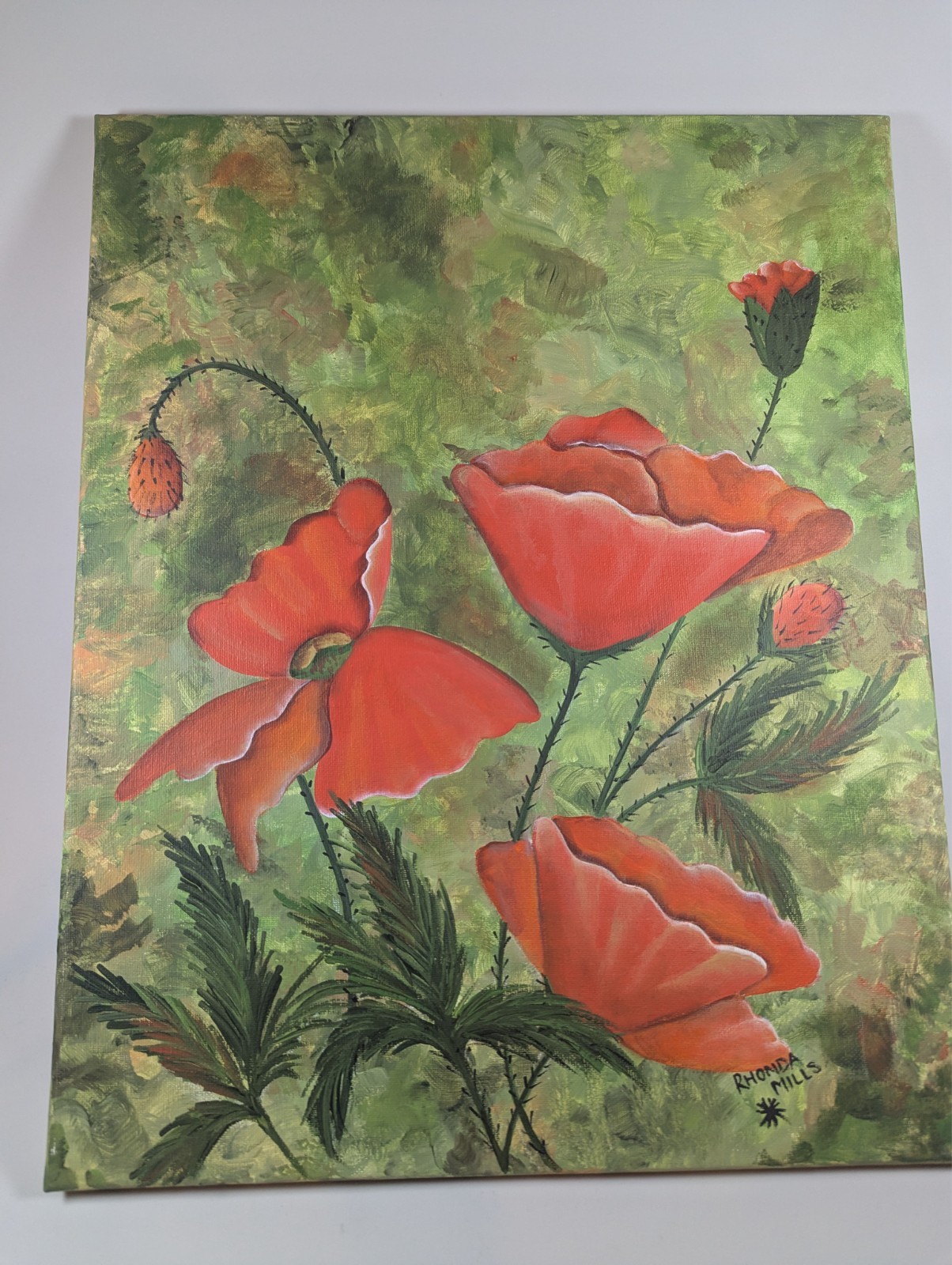 Poppies 16in x20in x0.5in Acrylic on Canvas