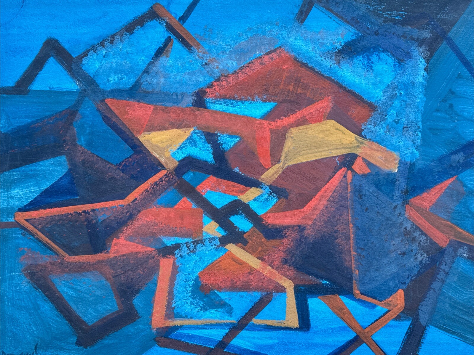 DOROTHY SKLAR PAINTING ABSTRACT EXPRESSIONISM GEOMETRIC MID CENTURY CUBISM 1950